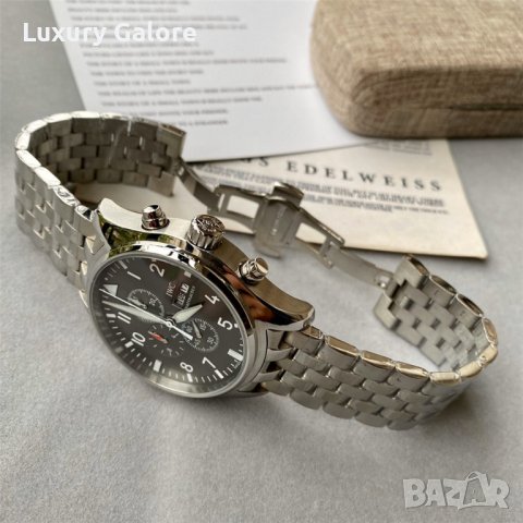 Мъжки часовник IWC Pilots Watch Chronograph с кварцов механизъм, снимка 7 - Луксозни - 39334552