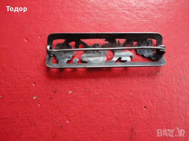 Страхотна ажурна сребърна брошка 900, снимка 3 - Колиета, медальони, синджири - 54080952