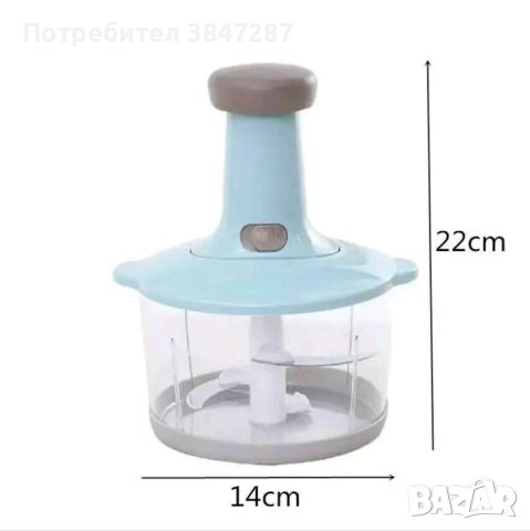 Кухненски робот, чопър с три остриета и ръчно предпазно заключване на капака , снимка 8 - Други - 42664273