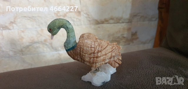 Фигурка на птица от полускъпоценни камъни, снимка 3 - Колекции - 53292901