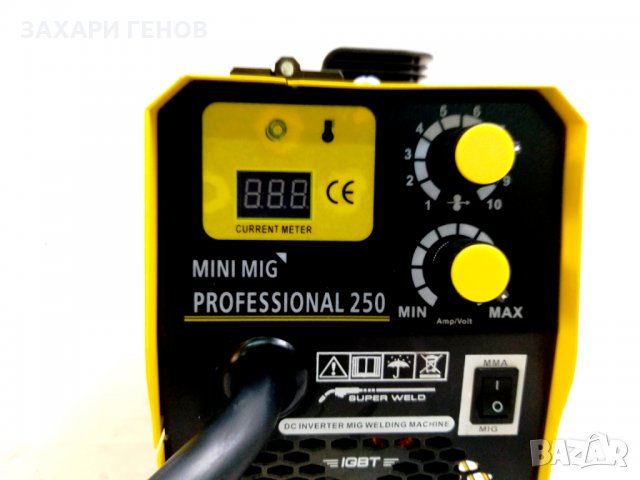 250А МАХ MINI Електрожен + Телоподаващо с дисплей TURBO MAX, ръкавици, снимка 4 - Други машини и части - 27348854