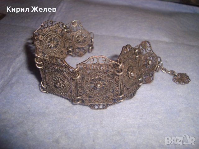 СТАРИННА СРЕБЪРНА ФИЛИГРАННА АРТ ДЕКО ГРИВНА АНГЛИЯ РЪЧНА МАЙСТОРСКА ИЗРАБОТКА РЕТРО - УНИКАТ 27278, снимка 4 - Антикварни и старинни предмети - 36827938