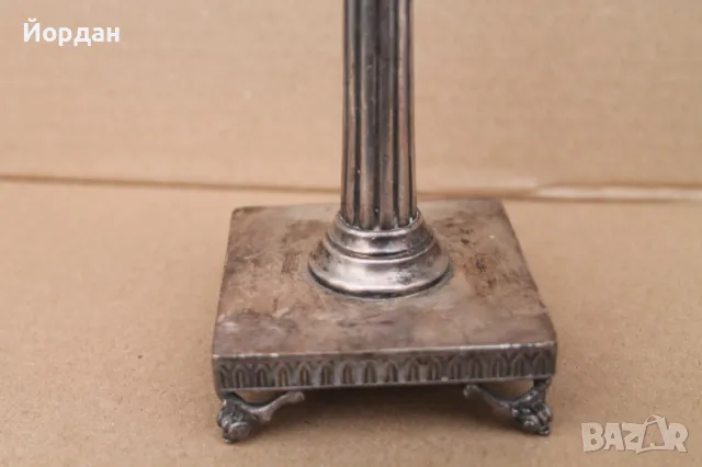 Посребрен свещник, снимка 2 - Антикварни и старинни предмети - 49849137