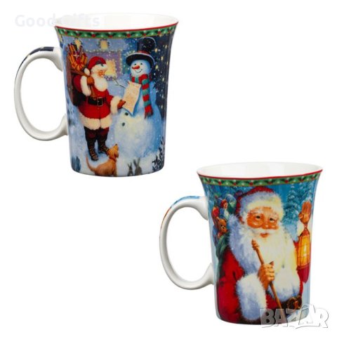 2 броя Комплект коледни чаши Дядо Коледа, 310мл, снимка 2 - Чаши - 42754248