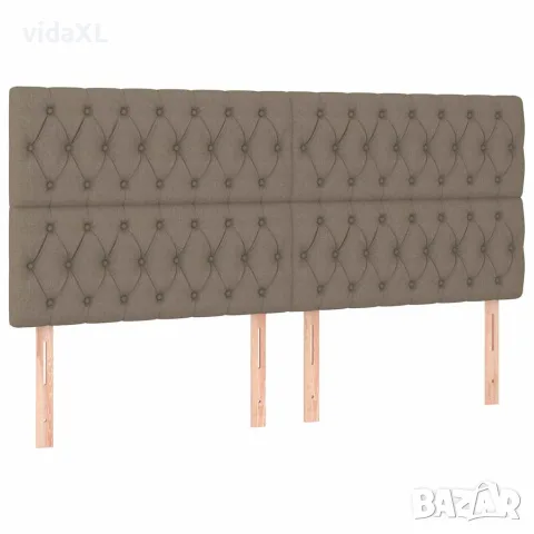 vidaXL LED горна табла за легло, таупе, 180x7x118/128 см, плат, снимка 4 - Тоалетки - 56146664