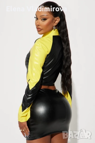 Секси Кожен Комплект - Бранд FASHION NOVA , снимка 2 - Комплекти - 52483975