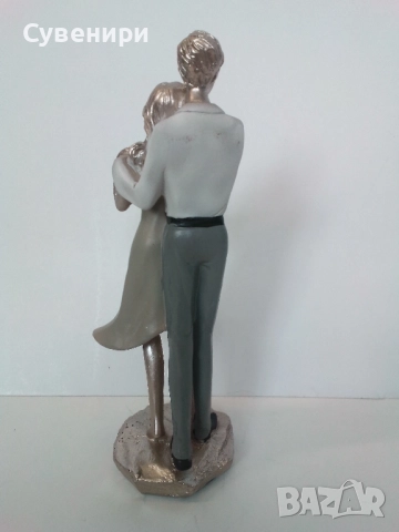 статуетка влюбени-18 см.- 2 цвятя, снимка 3 - Декорация за дома - 51763792