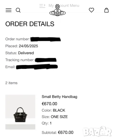 Vivienne Westwood Small Betty Handbag, снимка 2 - Чанти - 56494939