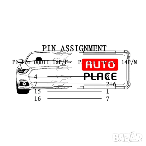 Кабел / Преходник / Адаптер за Nissan 14 Пина Pin Нисан Delphi Autocom, снимка 5 - Аксесоари и консумативи - 53972924