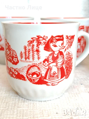 Комплект Шест Прекрасни Големи Руски Соц СССР Порцеланови Чаши 1980те , снимка 3 - Антикварни и старинни предмети - 51006553