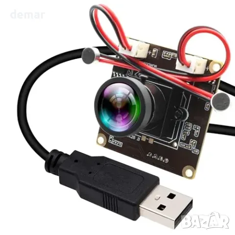 5MP USB камера модул 1944P, 120° широк ъгъл, двойно аудио, снимка 2 - Друга електроника - 55871362