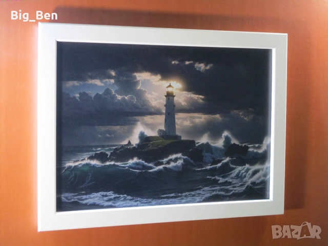 Картина - Морски Фар на Остров, снимка 2 - Картини - 52498162