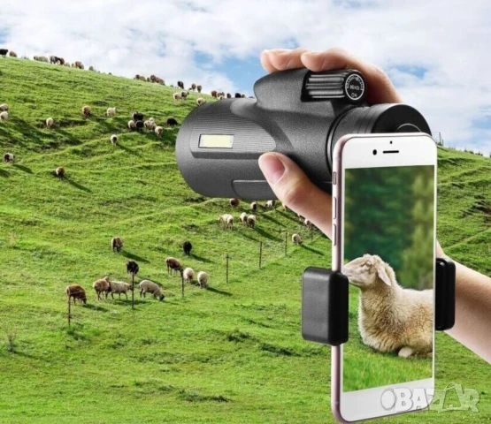 Оригинал АUCEE К-т 3-в-1 МОНОКЪЛ 12x50 Телескоп с Трипод и Адаптер Стойка за Камера Смартфон БАРТЕР, снимка 3 - Селфи стикове, аксесоари - 51099225