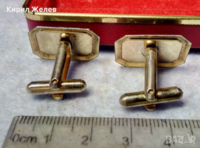 DIAMOND CUT 22CT. GOLD PLATED MADE in ENGLAND Старинни ЕМАЙЛИРАНИ ПОЗЛАТЕНИ БУТОНЕЛИ CYPRUS 33120, снимка 5 - Антикварни и старинни предмети - 51371681