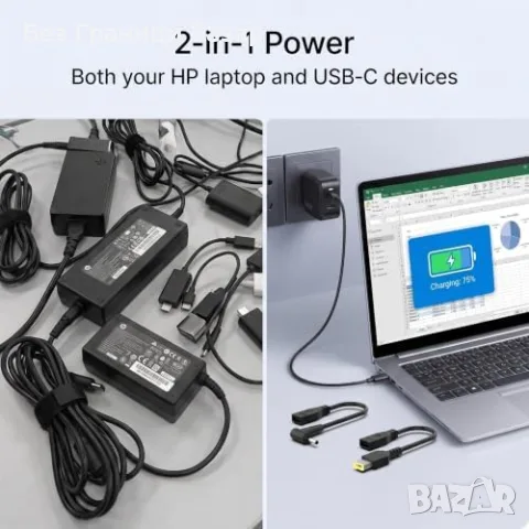Ново 65W GaN зарядно за Lenovo ThinkPad IdeaPad Yoga Flex UK щепсел стенен Адаптер контакт, снимка 6 - Друга електроника - 55960293