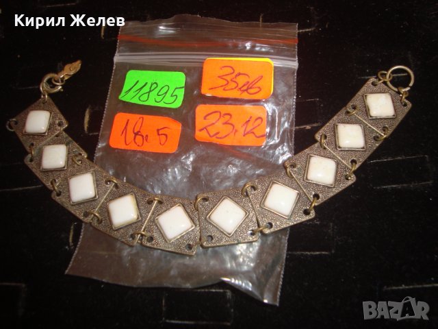 ВЪЗРОЖДЕНСКА БРОНЗОВА ПОСРЕБРЕНА ГРИВНА с КАМЪНИ 11895, снимка 3 - Антикварни и старинни предмети - 30523543