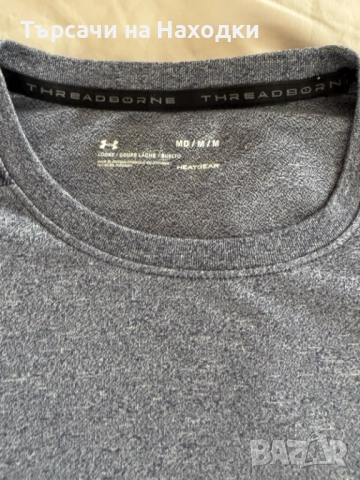 Мъжка спортна тениска Under Armour HeatGear – сиви нюанси, размер М medium  Threadborne, снимка 2 - Тениски - 52181768