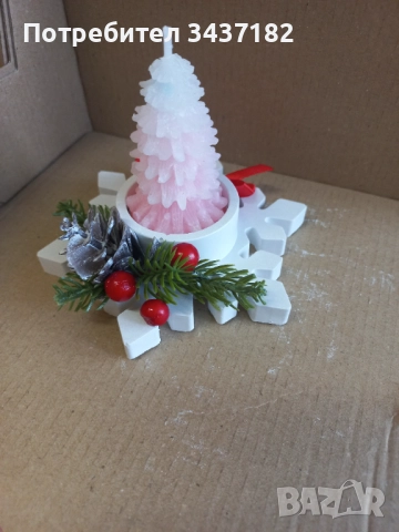 Коледен свещник Снежинка , снимка 2 - Декорация за дома - 52624087