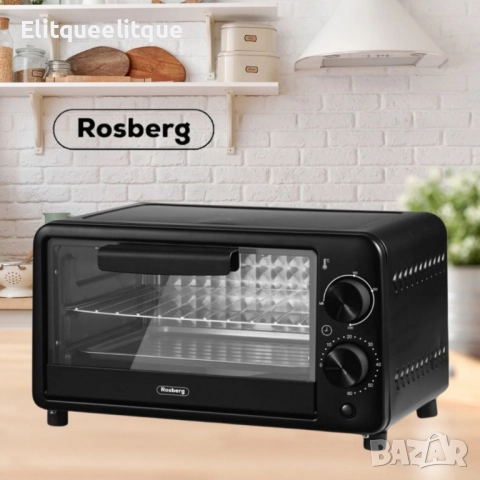Фурна мини Rosberg, 800W\9л. до 230°C, Черна, 2 ГОДИНИ ГАРАНЦИЯ, снимка 8 - Печки, фурни - 52205135