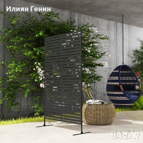 Метален параван за стая Outsunny за външен монтаж, дизайн с ламели, , снимка 8 - Градински мебели, декорация  - 51753127