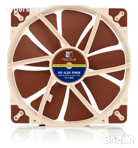 Вентилатор за компютър 200x200x30mm Noctua NF-A20-PWM SSO2 Bearing 4-pin PWM 800RPM 12V, снимка 3 - Други - 40506526