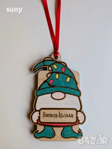 Коледна дървена кутийка за паричен подарък, снимка 1