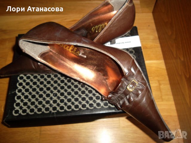 Дамски обувки на висок ток в кафяв цвят, снимка 2 - Дамски обувки на ток - 30538541