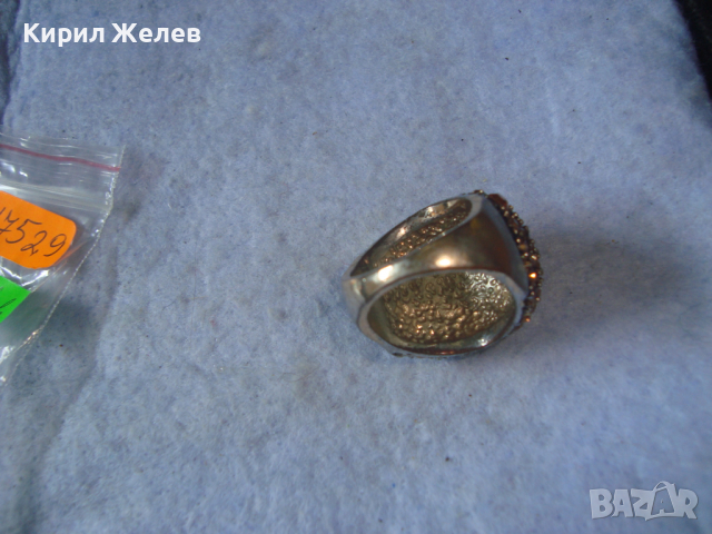 ПОСРЕБРЕН МОДЕН ВИНТИДЖ СКЪПОЦЕНЕН АРТ ПРЪСТЕН с ЦИТРИН 17529, снимка 10 - Пръстени - 36423629