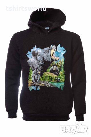 Нов мъжки суичър с трансферен печат Мечка