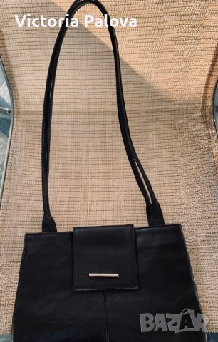 Черна чанта STABA Италия,естествена кожа, снимка 4 - Чанти - 38404478