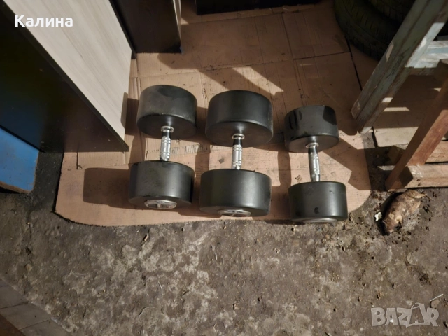 Гумирани дъмбели, снимка 2 - Фитнес уреди - 52453006