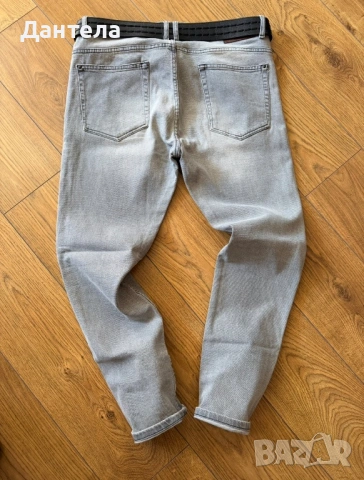 Мъжки дънки ZARA – Slim Fit сиви, размер 36, снимка 5 - Дънки - 54102908