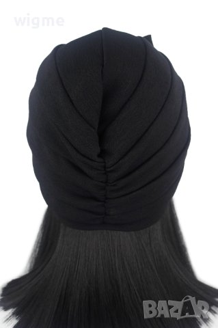 Тюрбан за коса с пандела в черно, снимка 3 - Аксесоари за коса - 40511340