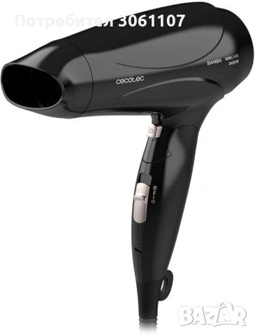 Сешоар Cecotec Bamba IoniCare 5450 Power&Go Pro Ice 2400W Черен, снимка 3 - Сешоари - 53378181