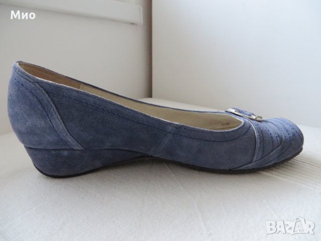 Удобни обувки, естествен велур, 39, сини, снимка 4 - Дамски ежедневни обувки - 31284654