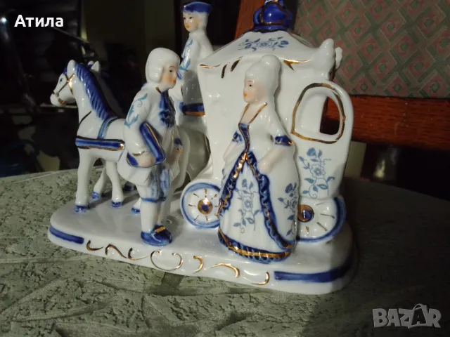 порцелан статуетка композиция 20/16 см, снимка 6 - Статуетки - 48596500