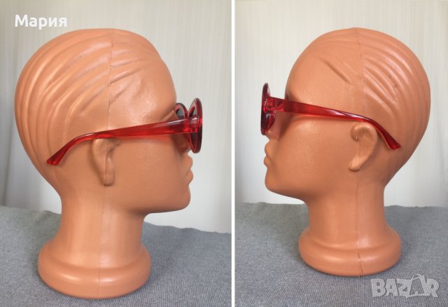 Нови Дамски Слънчеви Очила Червени Черни Прозрачни Кръгли Ретро Модел Модерни , снимка 9 - Слънчеви и диоптрични очила - 44448902