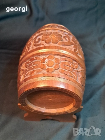 малко буре с дърворезба 30/5, снимка 3 - Декорация за дома - 52745718