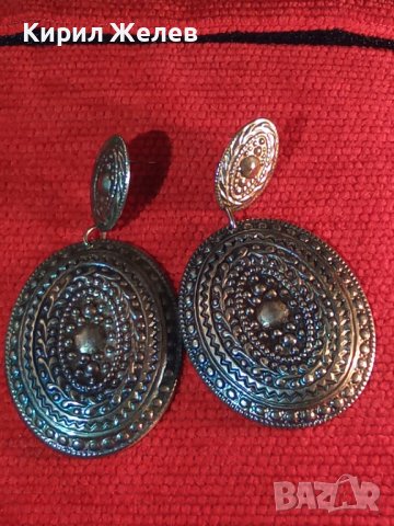 ПОСРЕБРЕНИ ЕТНО - СТИЛ СТАРИ ОРНАМЕНТИРАНИ ОБЕЦИ за НОСИЯ УКРАСА 7071