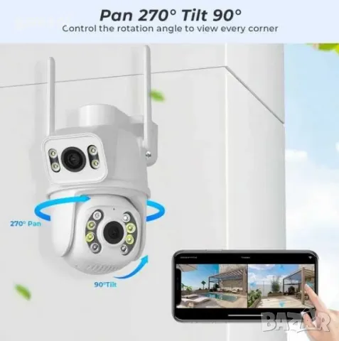 А8Q - 6 Mpx WiFi въртяща камера с два обектива, проследяване на движение ICSee, XMeye app, снимка 4 - IP камери - 47715669