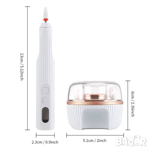 Безжична Електрическа пила, УВ лампа за нокти 2 в 1 маникюр и педикюр, снимка 7 - Електрически пили за пети - 52128719