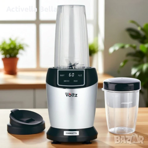 Мощен нутри блендер Oliver Voltz, 1200W с LED дисплей и 2 кани за смути (1000ml/800ml), снимка 2 - Блендери - 52938854