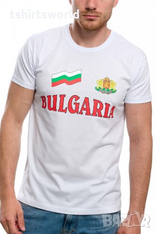 Нова мъжка тениска с трансферен печат България, знаме и герб, снимка 1 - Тениски - 27995178
