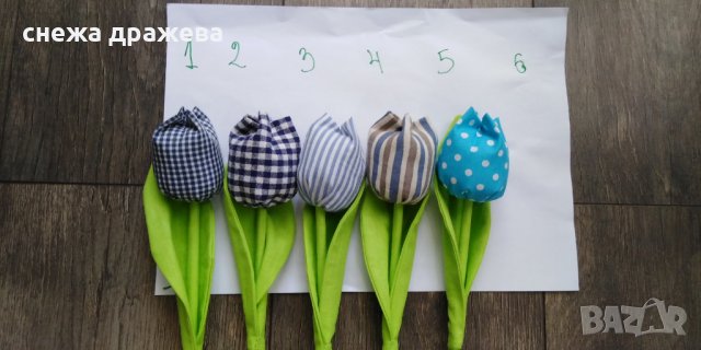 Текстилни лалета, снимка 7 - Изкуствени цветя - 24074189