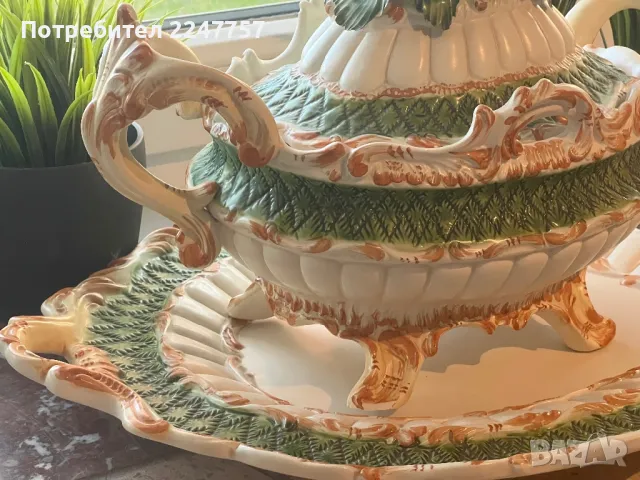 Супник с поднос Capodimonte , снимка 6 - Антикварни и старинни предмети - 49154313