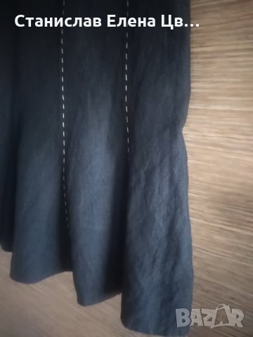 Черна ленена пола, снимка 2 - Поли - 29268211