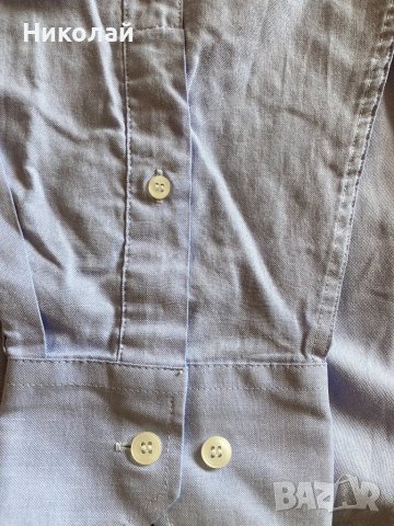 Мъжка риза Fruit of the Loom, тип Oxford, голям, размер, дълъг и къс ръкав, светлосин цвят, маркова , снимка 6 - Ризи - 38568384