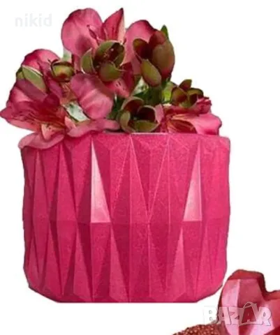 Голям широки ромбове ромбоиди оригами релеф силиконов молд форма шоколад декор украса торта, снимка 2 - Форми - 48068607