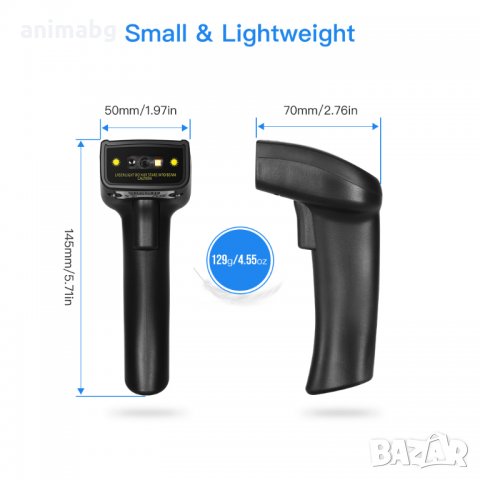 ANIMABG Безжичен лазерен баркод четец QR Data Matrix (скенер), снимка 2 - Други - 30914351