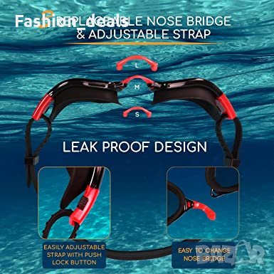 Нови Унисекс очила за плуване с UV защита, против мъгла и без течове, снимка 6 - Водни спортове - 35083475